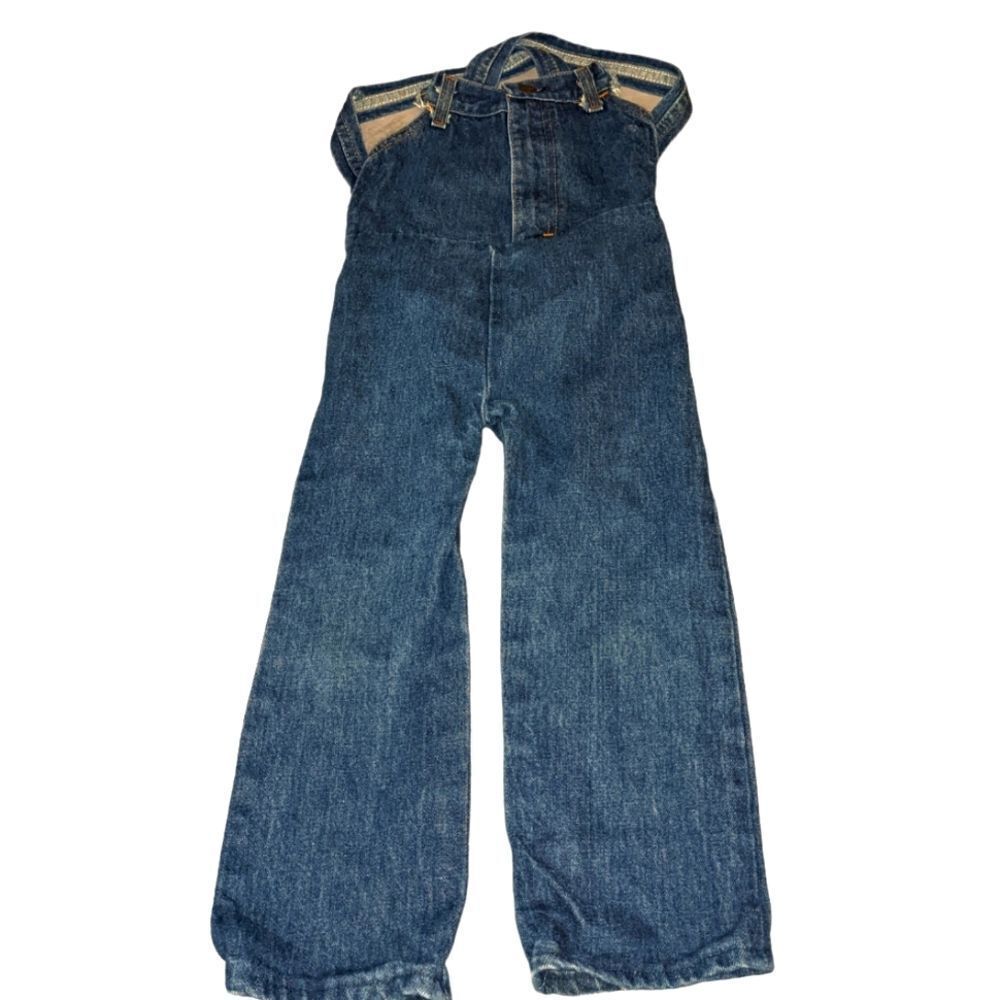 Vintage upcycled homespun  Youth denim overalls